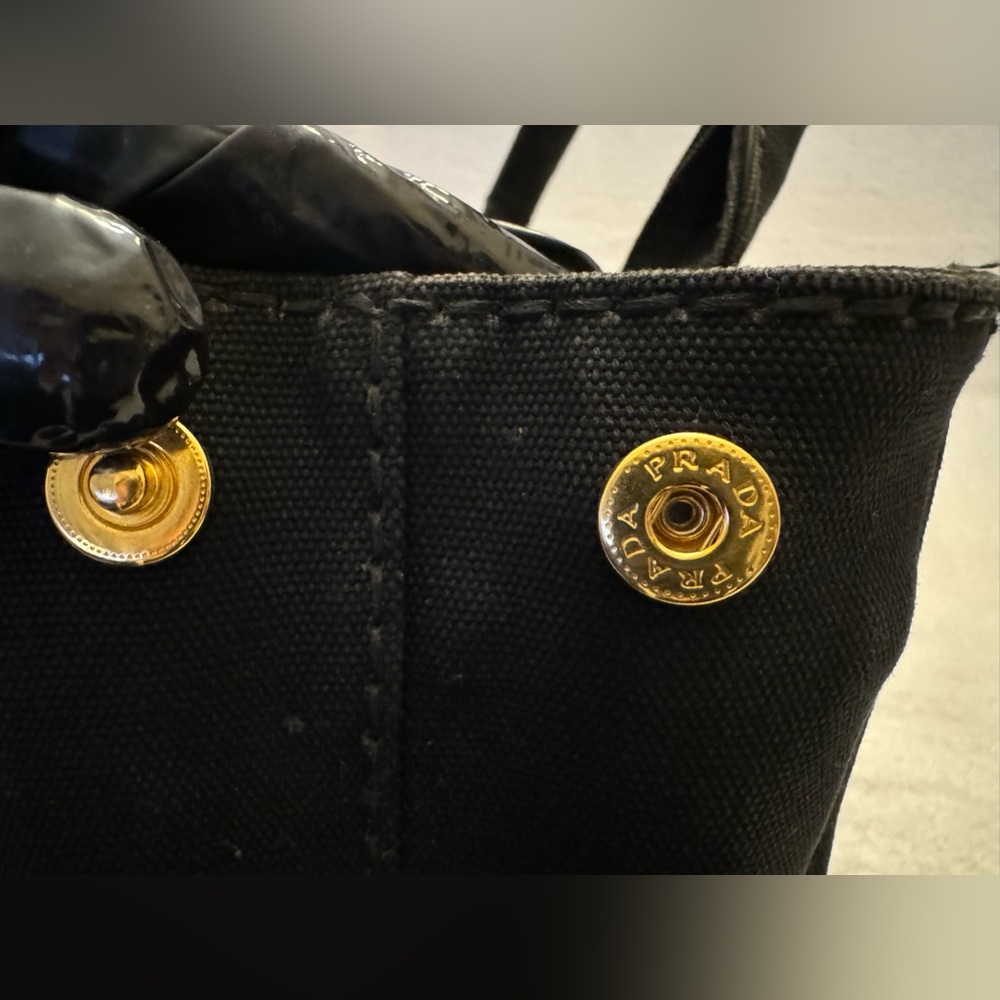 🚨SOLD🚨Prada Canapa Black Mini Canvas Handbag… - Picture 12 of 16
